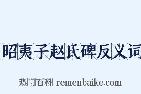 昭夷子赵氏碑反义词是什么意思的图片